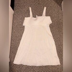 Theory White Sleeveless Ruffle Midi Dress